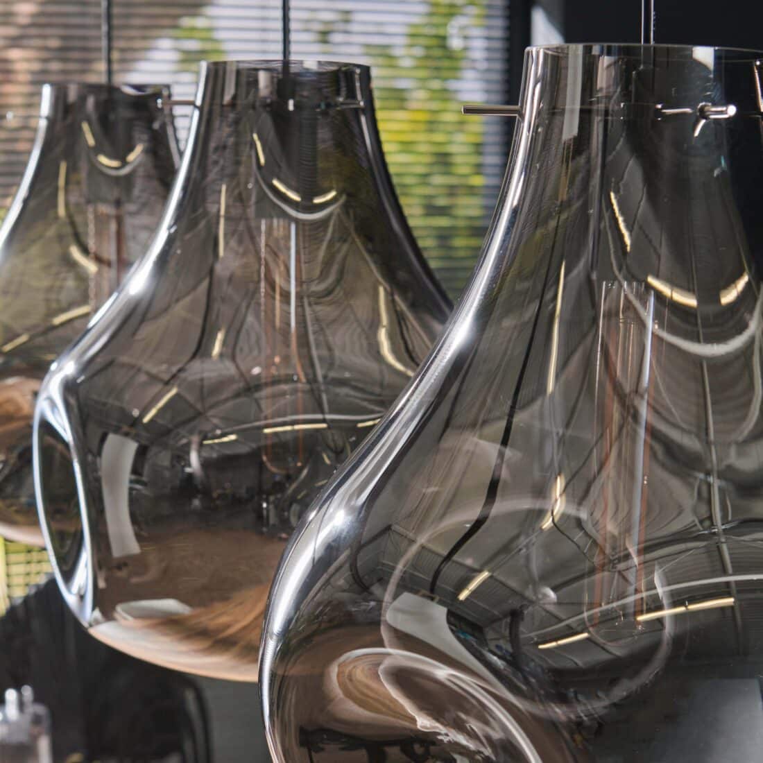 Zijlstra Hanglamp Dent Glass 3 Lichts Artic Zwart