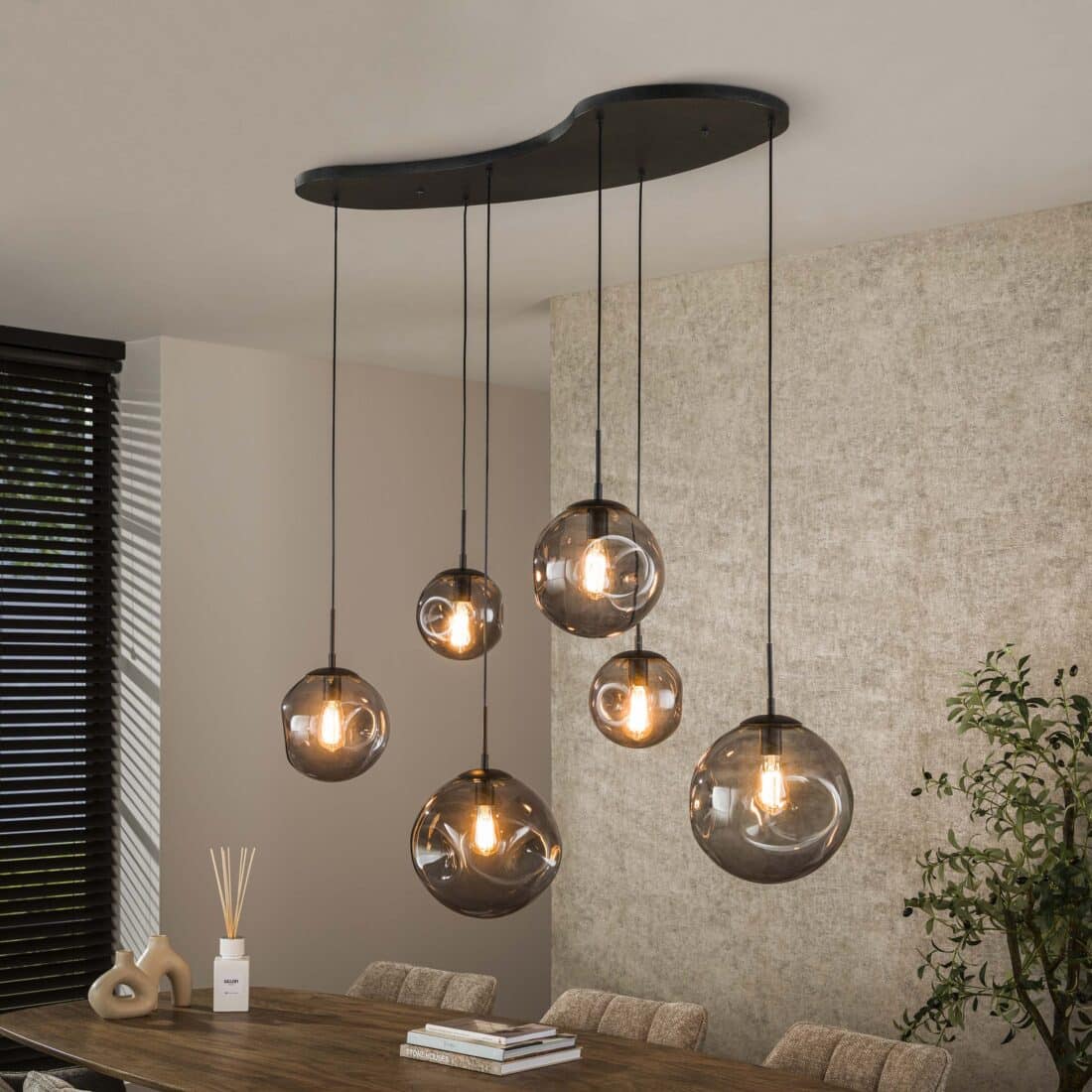 Zijlstra Hanglamp Stellar Black 6 Lichts Artic Zwart