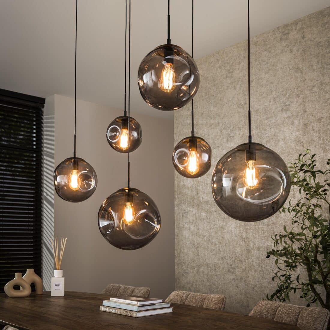 Zijlstra Hanglamp Stellar Black 6 Lichts Artic Zwart
