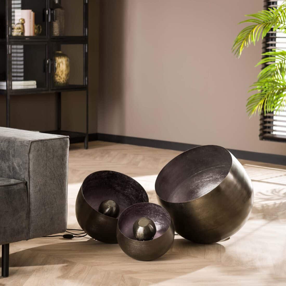 Zijlstra Tafellamp Basket 1 Lichts 28cm Zwart Nikkel