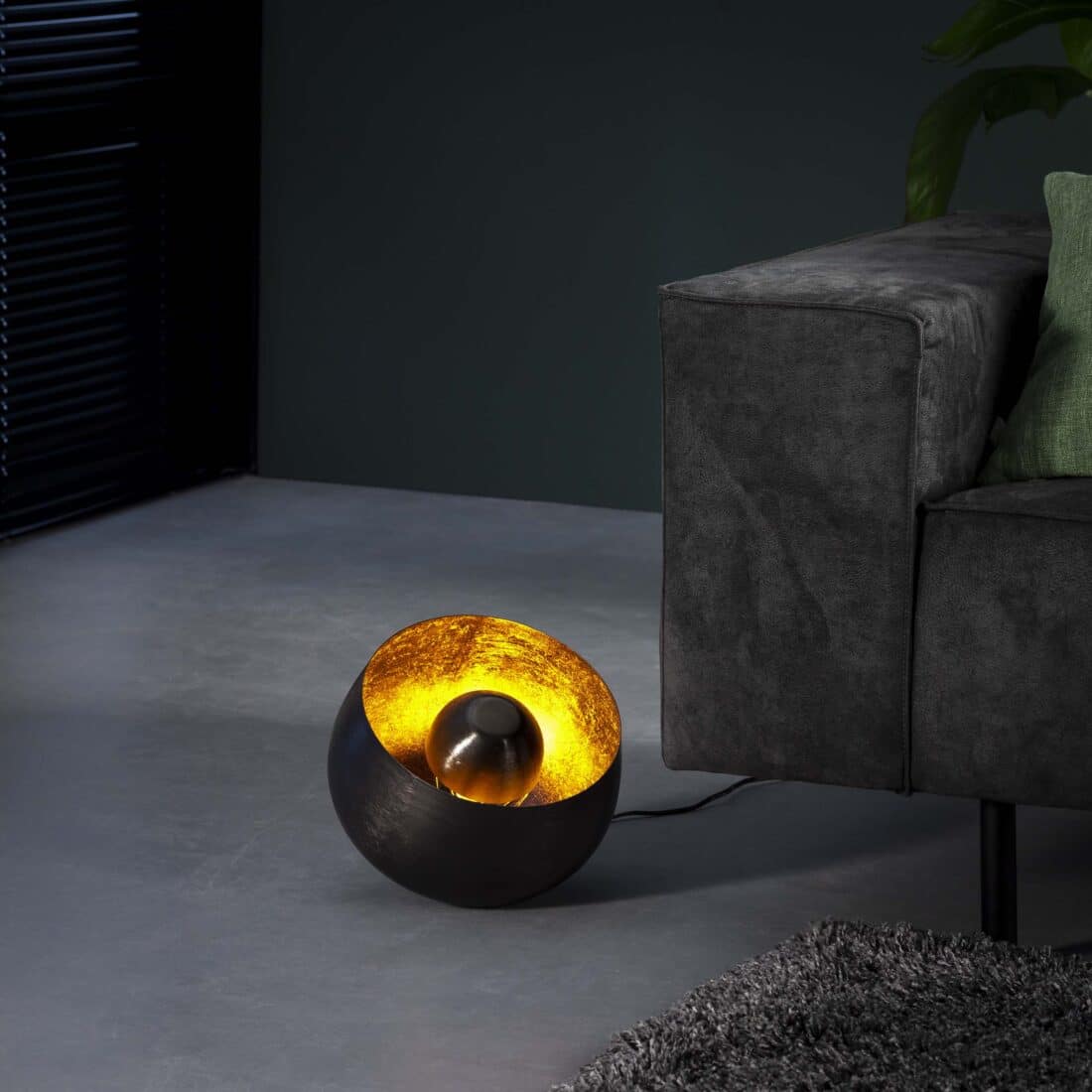 Zijlstra Tafellamp Basket 1 Lichts 28cm Zwart Nikkel