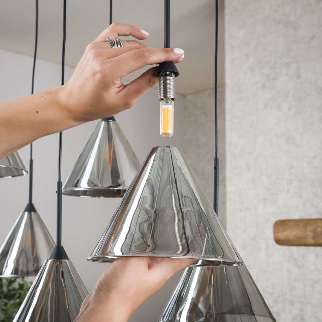 Zijlstra Hanglamp Conic 5 4 Lichts Smoke Grey Glas