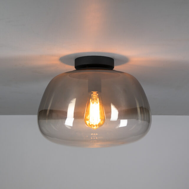 Zijlstra Plafondlamp Pulse Shaded 1 Lichts Smoke Grey Glas
