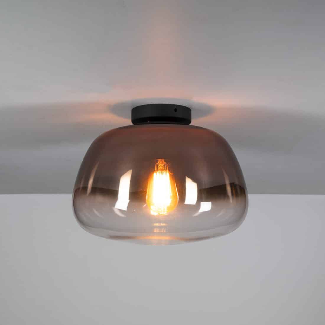 Zijlstra Plafondlamp Pulse Shaded 1 Lichts Koper Glas