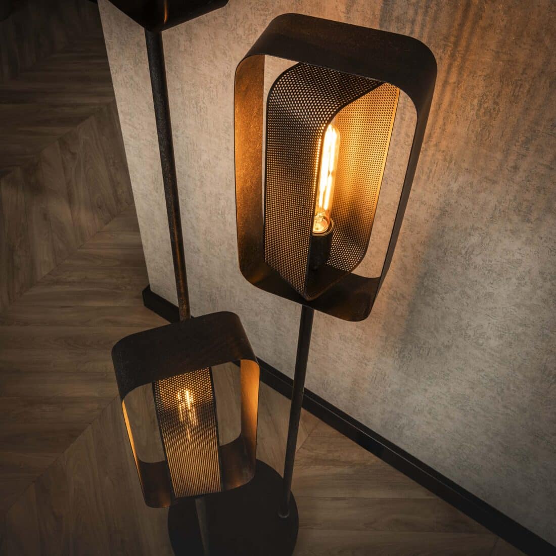 Zijlstra Vloerlamp Mesh Rotate Getrapt 3 Lichts Artic Zwart