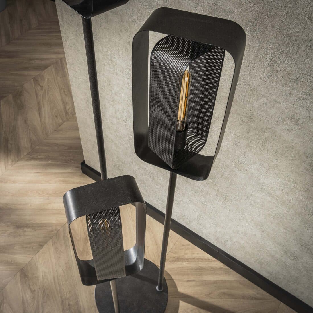 Zijlstra Vloerlamp Mesh Rotate Getrapt 3 Lichts Artic Zwart