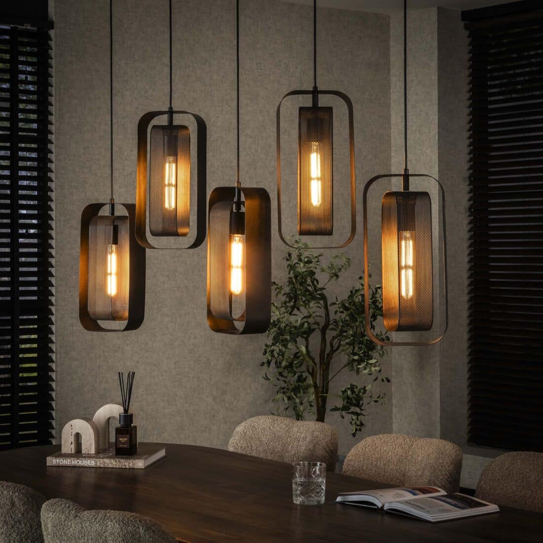 Zijlstra Hanglamp Mesh Rotate 5 Lichts Artic Zwart