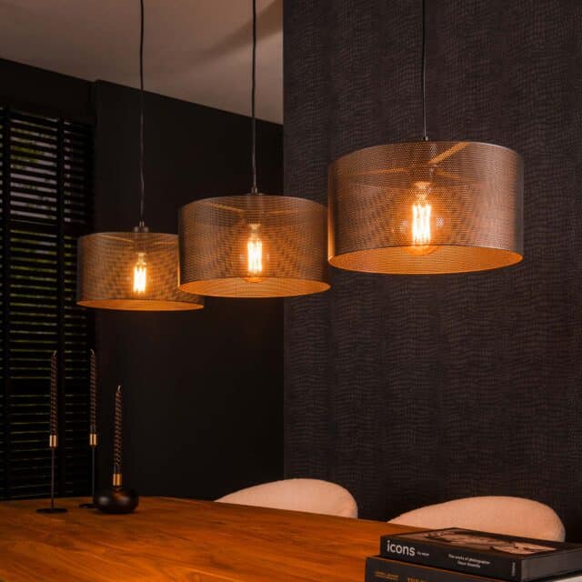 Zijlstra Hanglamp Mesh Round 3 Lichts Artic Zwart