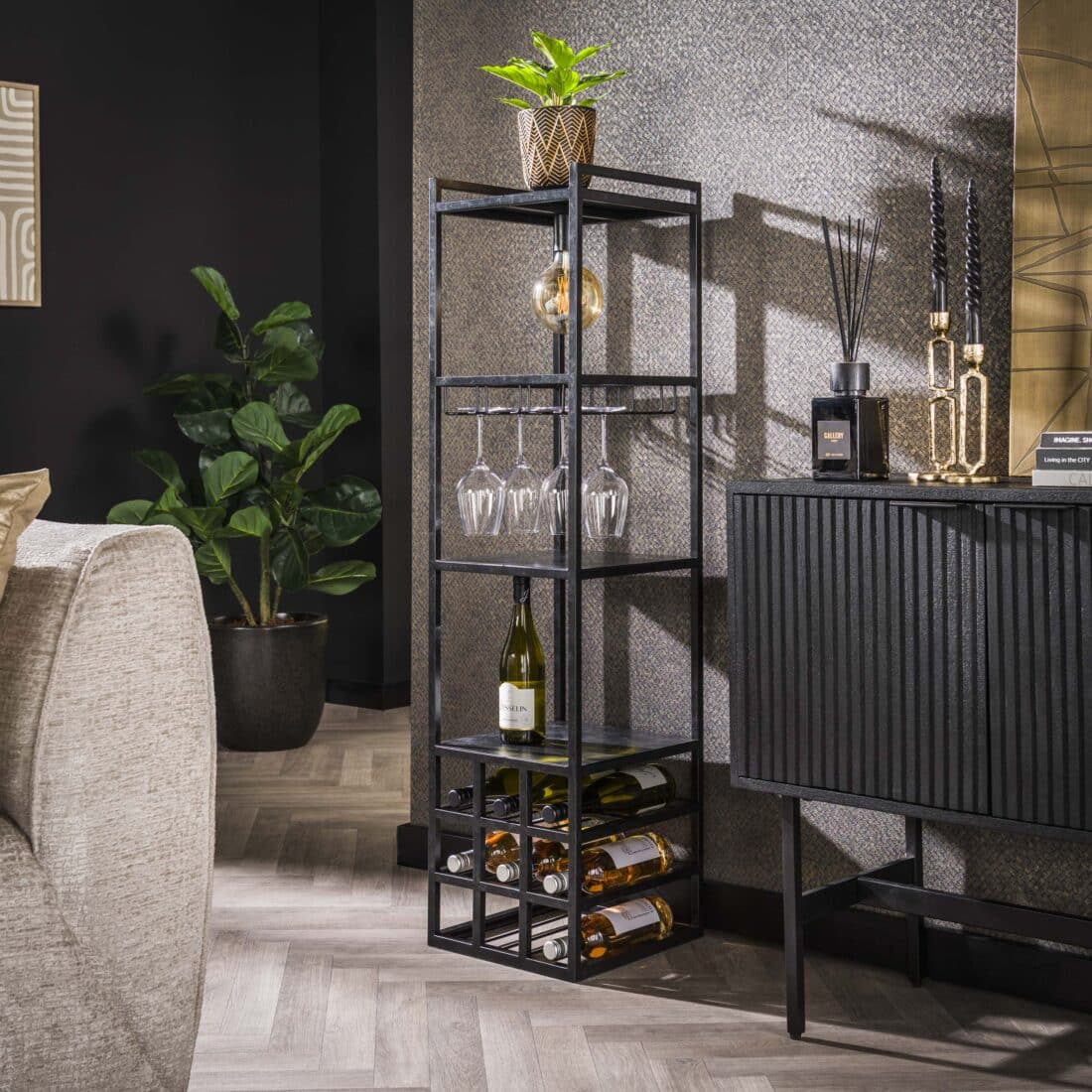 Zijlstra Wijnreklamp Decorate 1 Lichts Charcoal