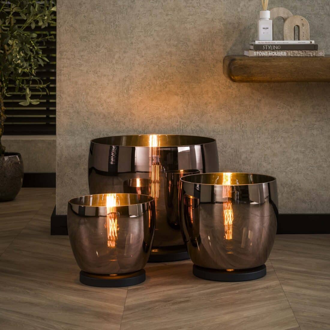 Zijlstra Vloerlamp Up L 1 Lichts Koper Glas