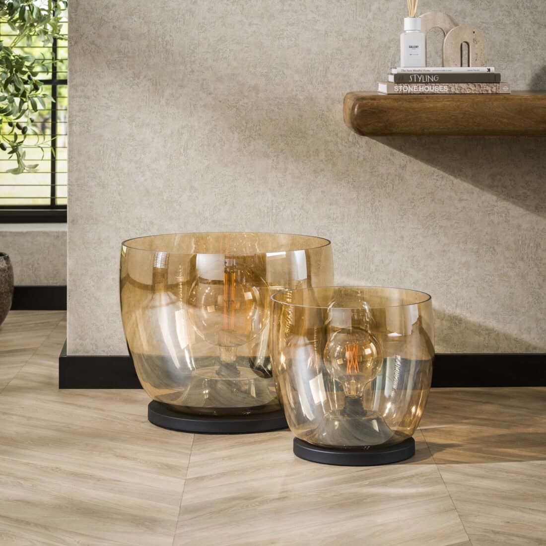 Zijlstra Vloerlamp Up Xl 1 Lichts Amber Glas