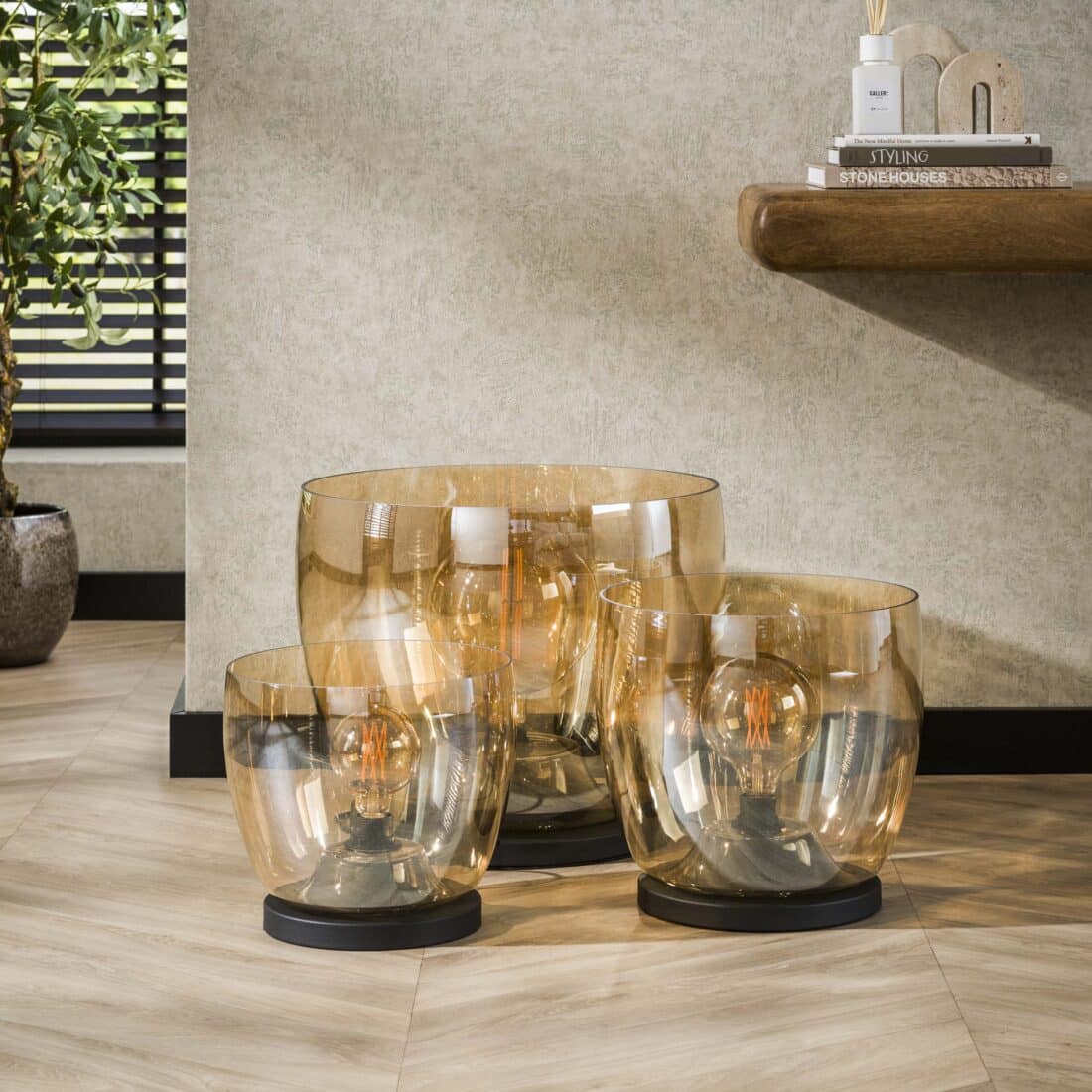 Zijlstra Vloerlamp Up Xxl 1 Lichts Amber Glas