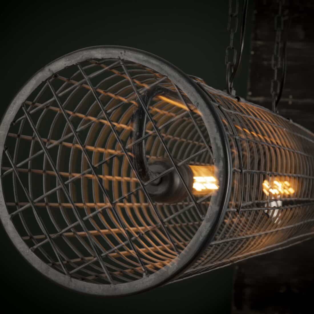 Zijlstra Hanglamp Cylinder Wire 2 Lichts Slate Grey