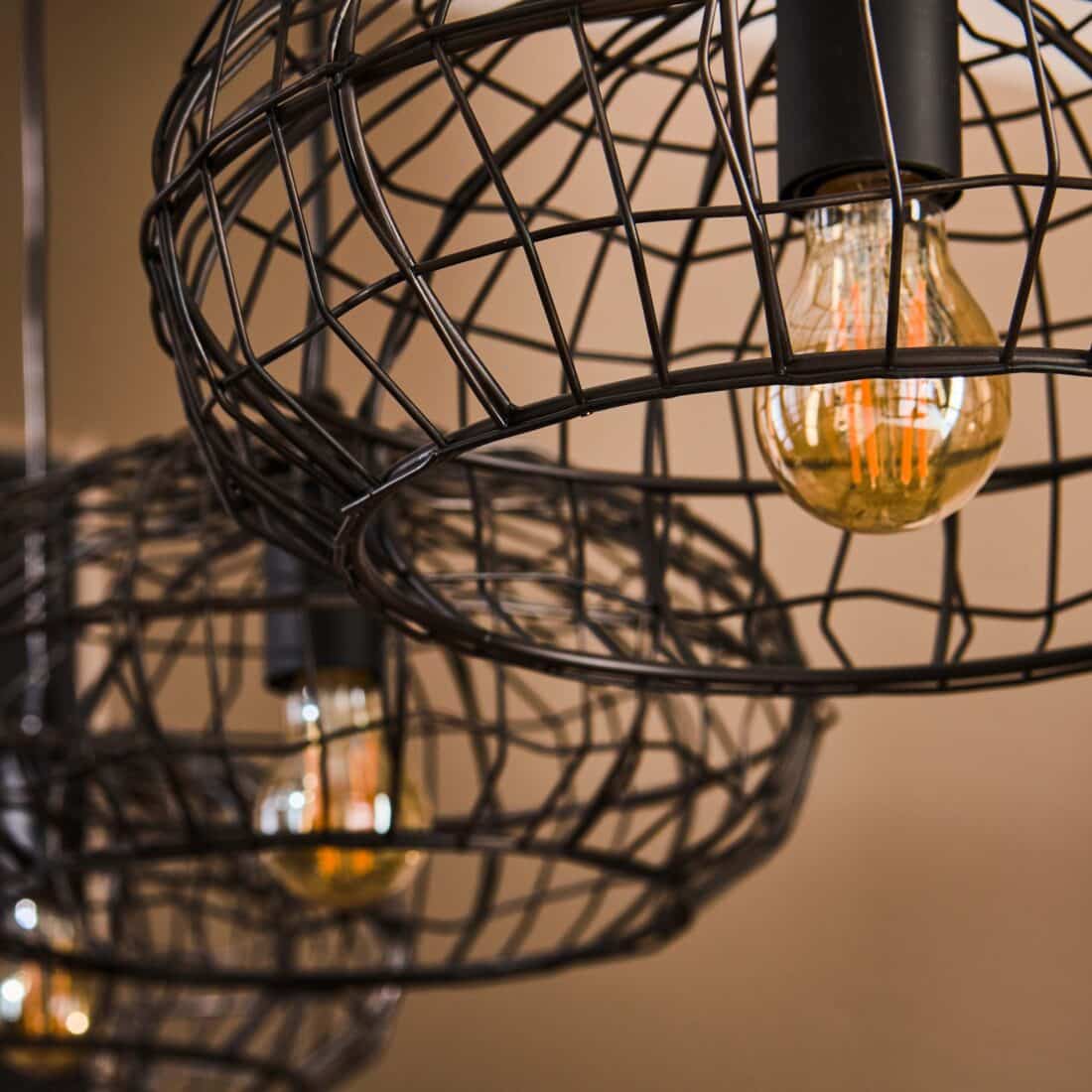 Zijlstra Hanglamp Connect 4 Lichts Zwart Bruin