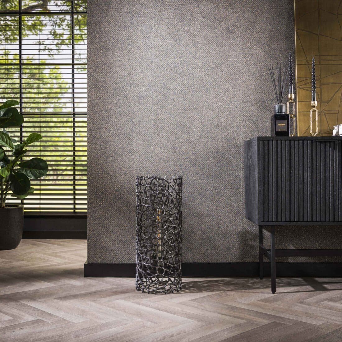 Zijlstra Vloerlamp Weaver 1 Lichts Zwart Nikkel