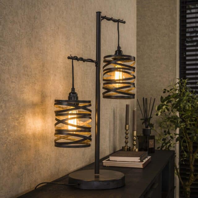 Zijlstra Tafellamp Spindle 2 Lichts Slate Grey