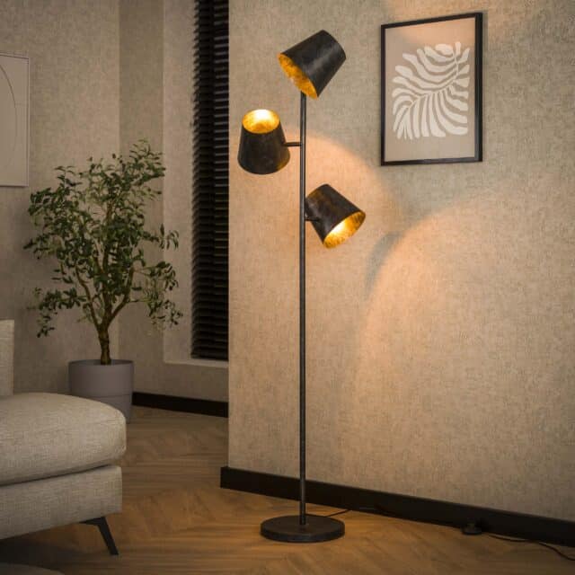 Zijlstra Vloerlamp Kinetic 3 Lichts Charcoal
