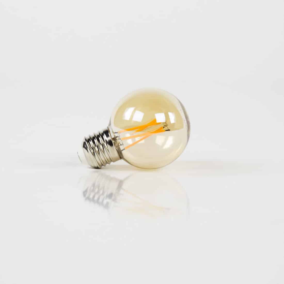 Zijlstra Lichtbron Led G60 Filament Bol 6cm Amber Glas