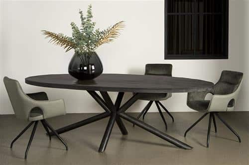 Tower Living eettafel Selva ovaal zwart mangohout Tower Living eettafel Selva ovaal zwart mangohout