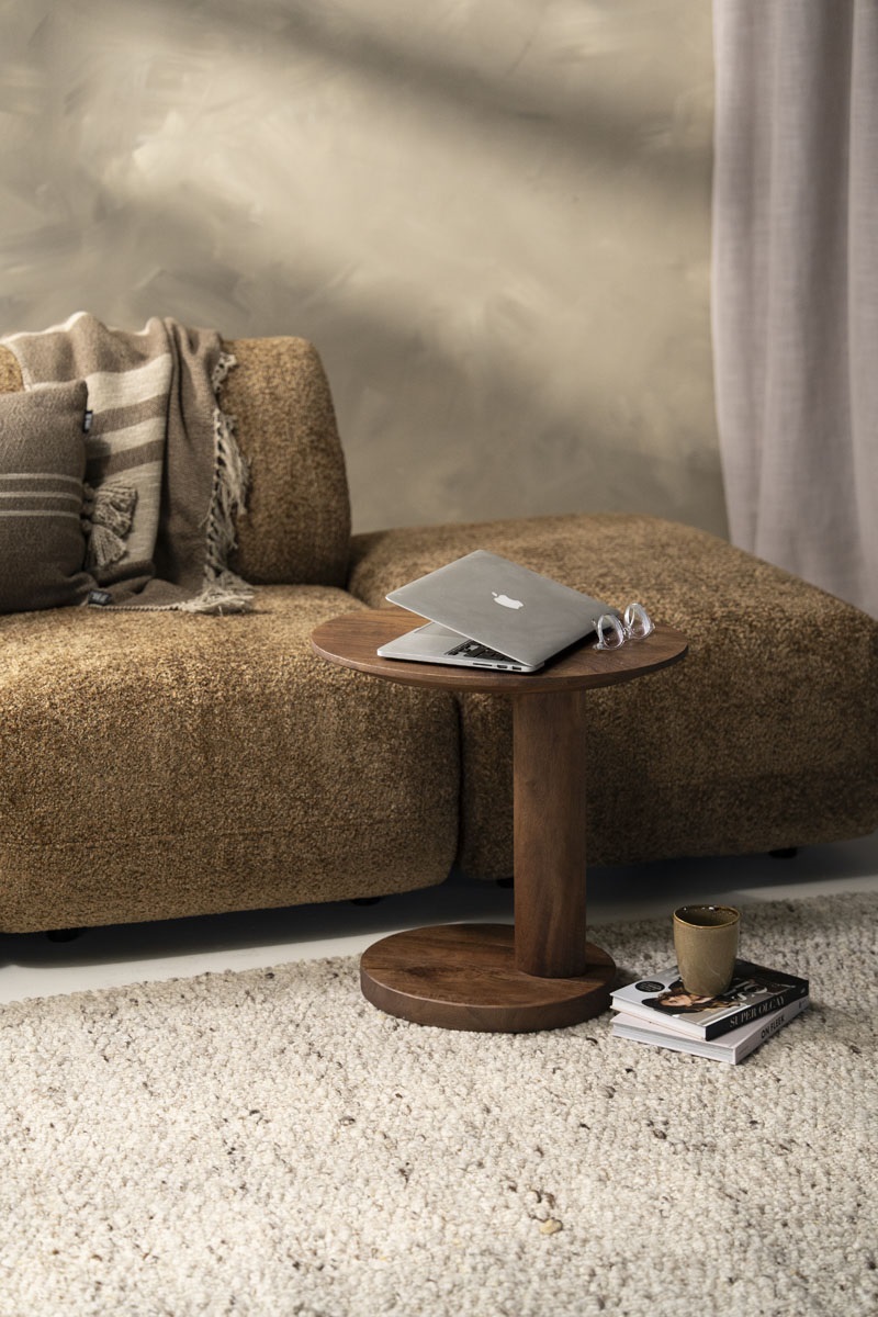 Eleonora bijzettafel Novia 50x40x50 cm mangohout lichtbruin