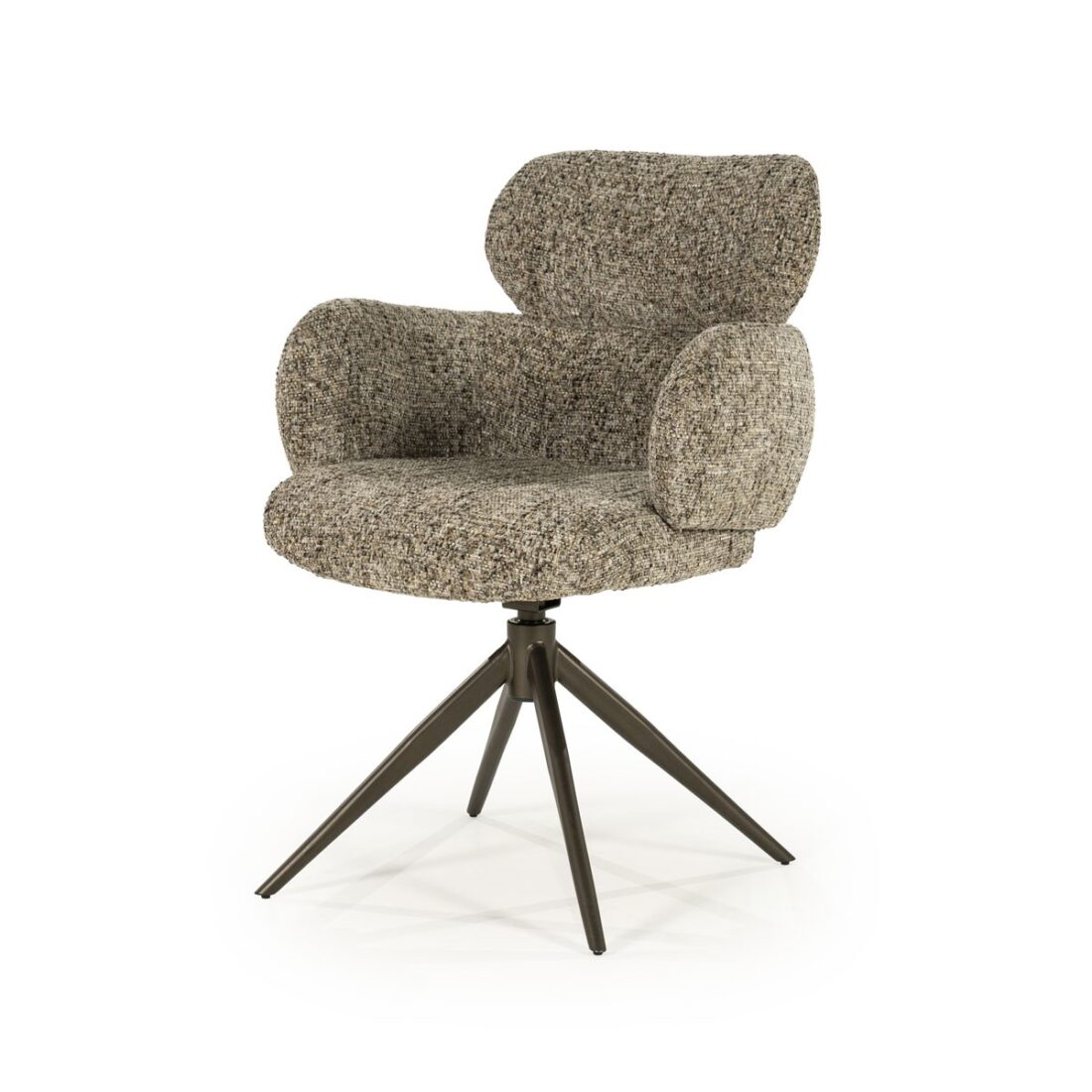 Eleonora eetkamerstoel Darcio draaibaar met arm taupe Eleonora eetkamerstoel Darcio draaibaar met arm taupe