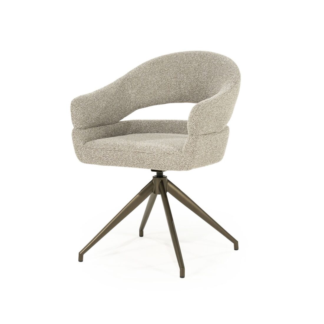 Eleonora eetkamerstoel Hailey met arm taupe Eleonora eetkamerstoel Hailey met arm taupe