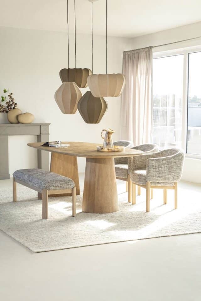 Eleonora eettafel Lune 240x105x77 cm mangohout naturel