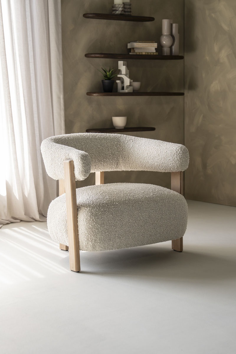 Eleonora fauteuil Lola met arm beige Eleonora fauteuil Lola met arm beige