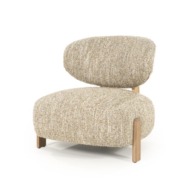 Eleonora fauteuil Reza beige onderstel naturel
