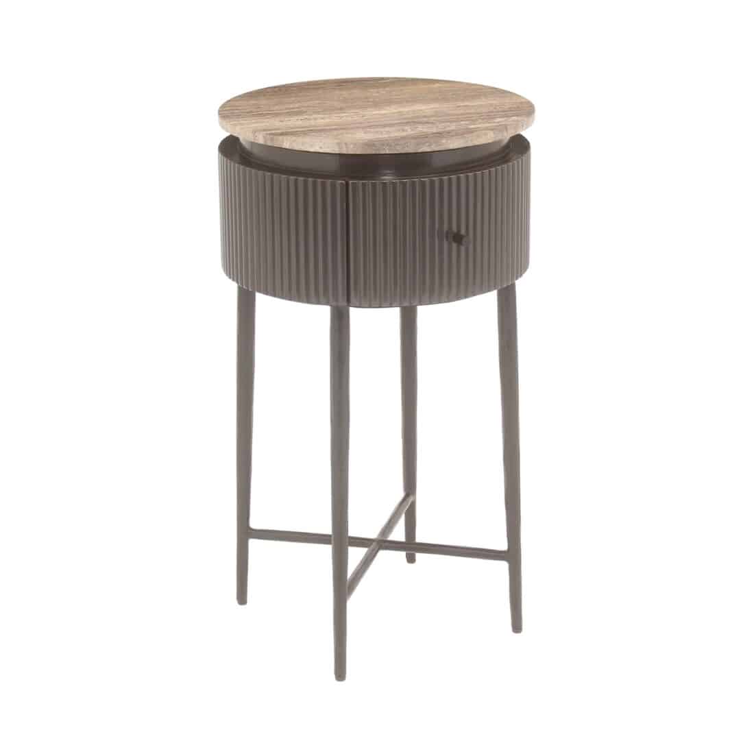 Richmond Interiors bijzettafel Russo 40x40x70 cm travertin