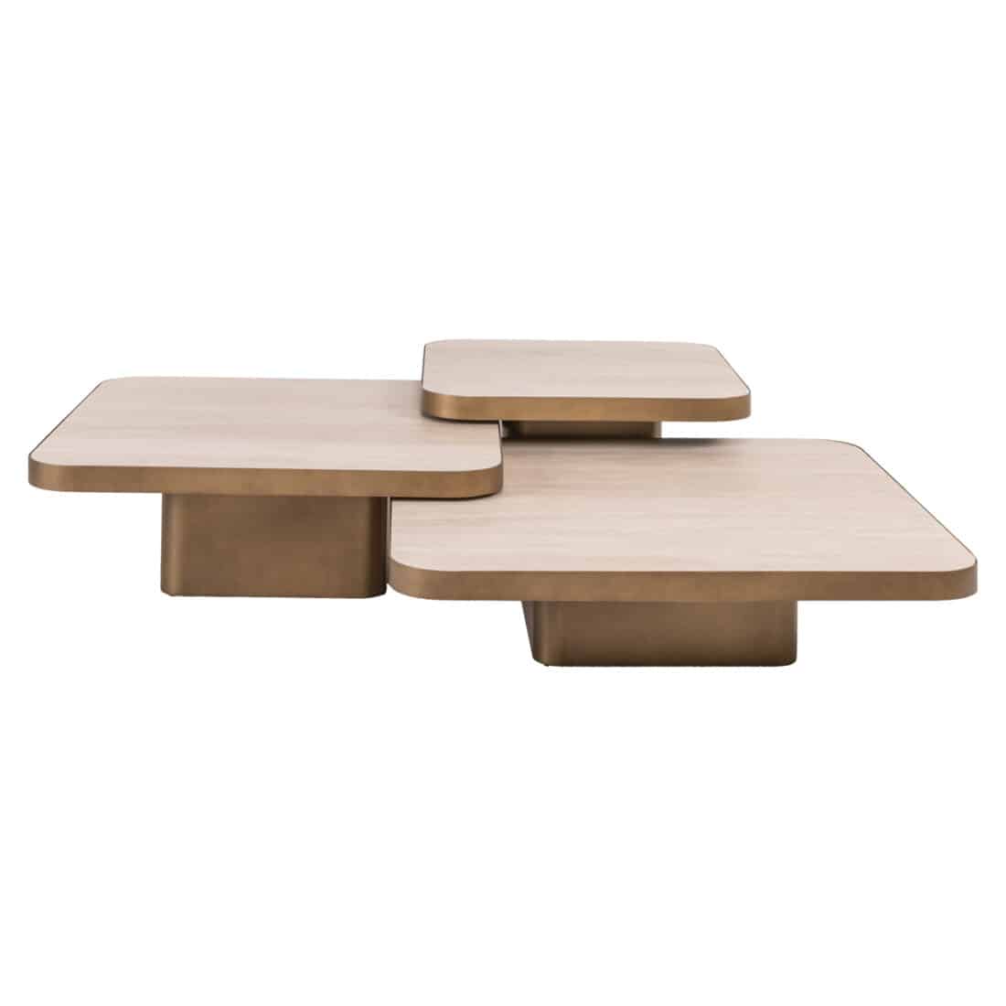 Richmond Interiors salontafel Cumulus 100x100x37 cm keramiek (Set van 3)
