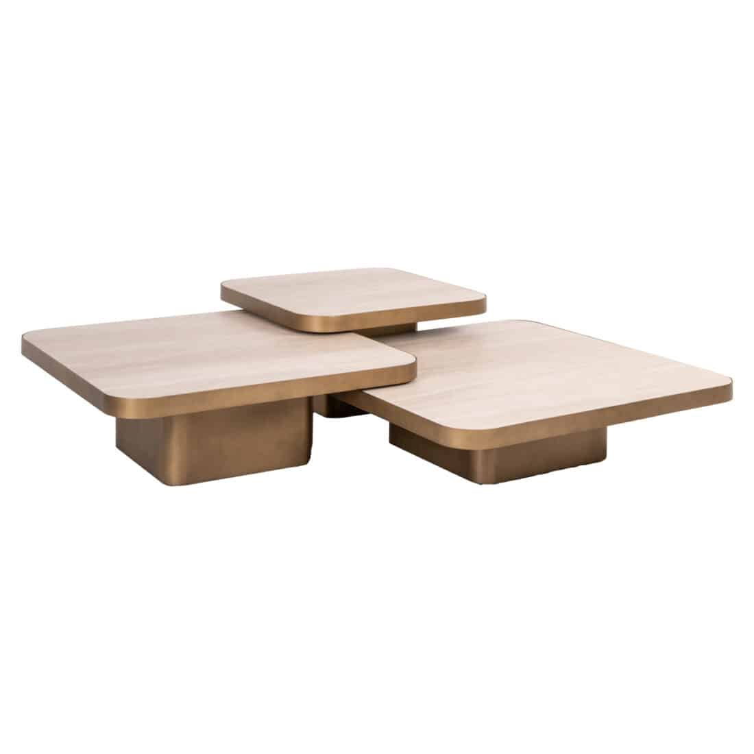 Richmond Interiors salontafel Cumulus 100x100x37 cm keramiek (Set van 3)