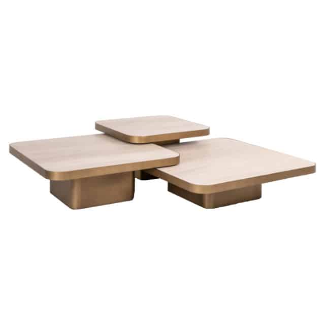 Richmond Interiors salontafel Cumulus 100x100x37 cm keramiek (Set van 3)
