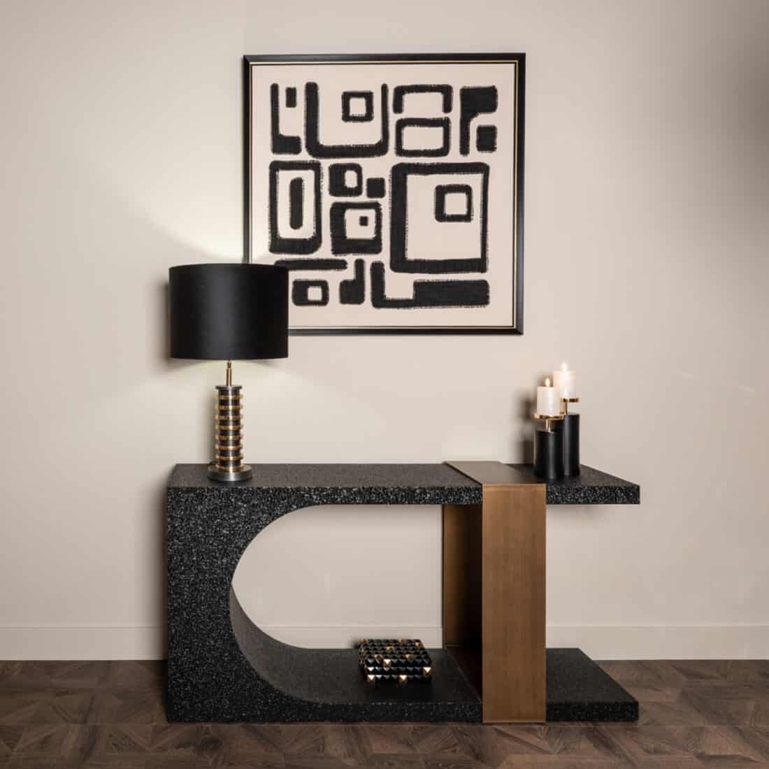 Richmond Interiors wandtafel Alexander Jones 150x36x76 cm metaal