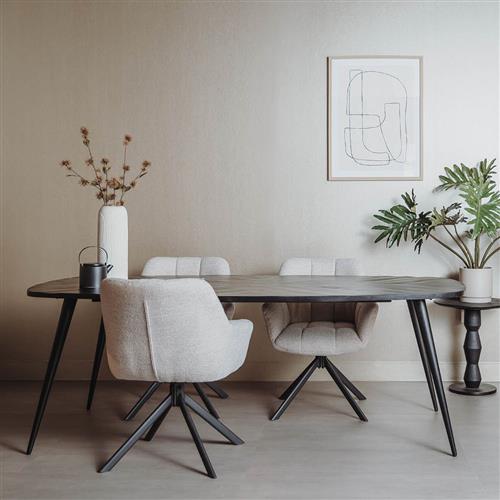 Tower Living eettafel Giovanni zwart mangohout Tower Living eettafel Giovanni zwart mangohout