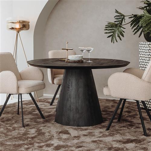 Tower Living eettafel Premana rond zwart mangohout Tower Living eettafel Premana rond zwart mangohout