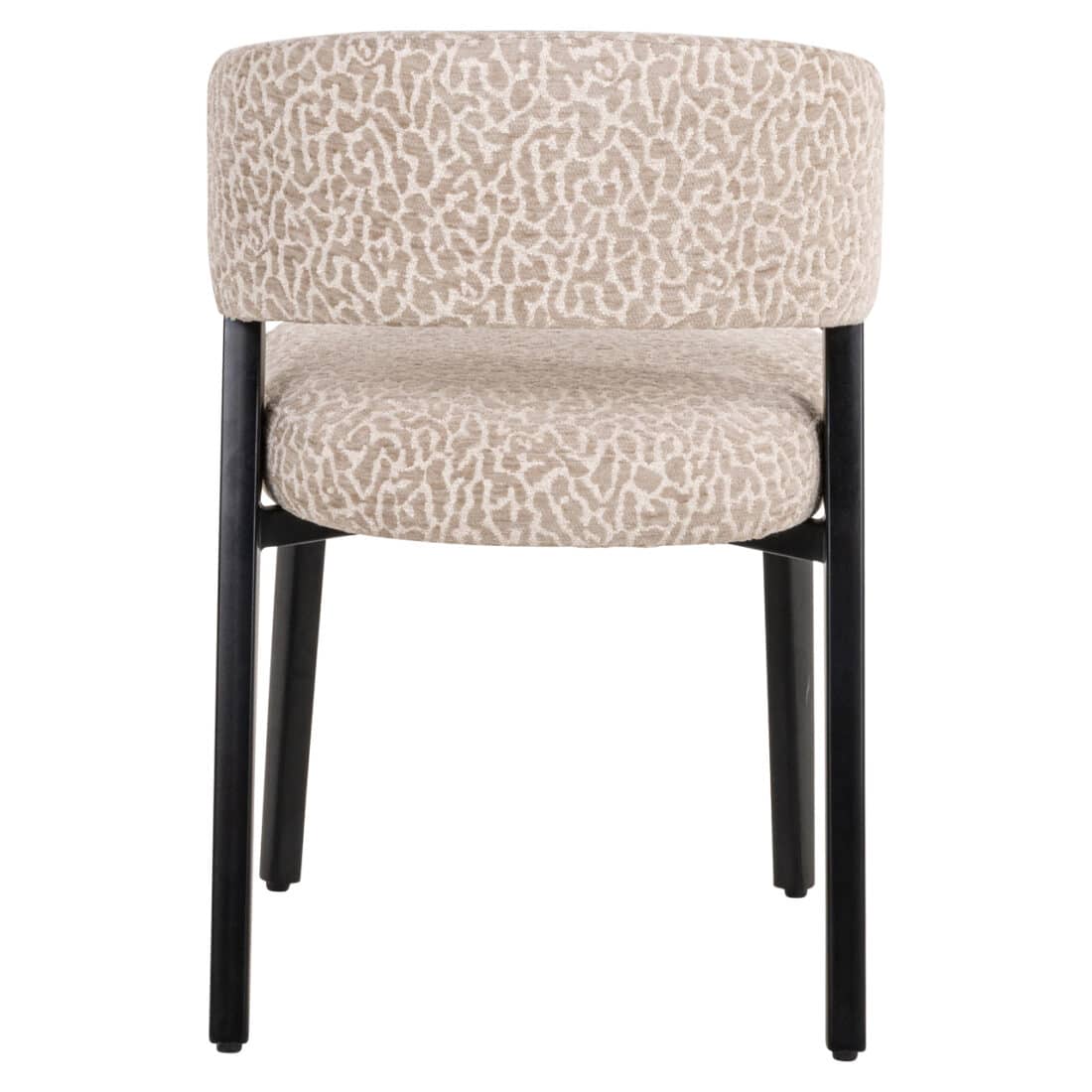 achterkant Richmond Interiors eetkamerstoel Zeno beige leopard