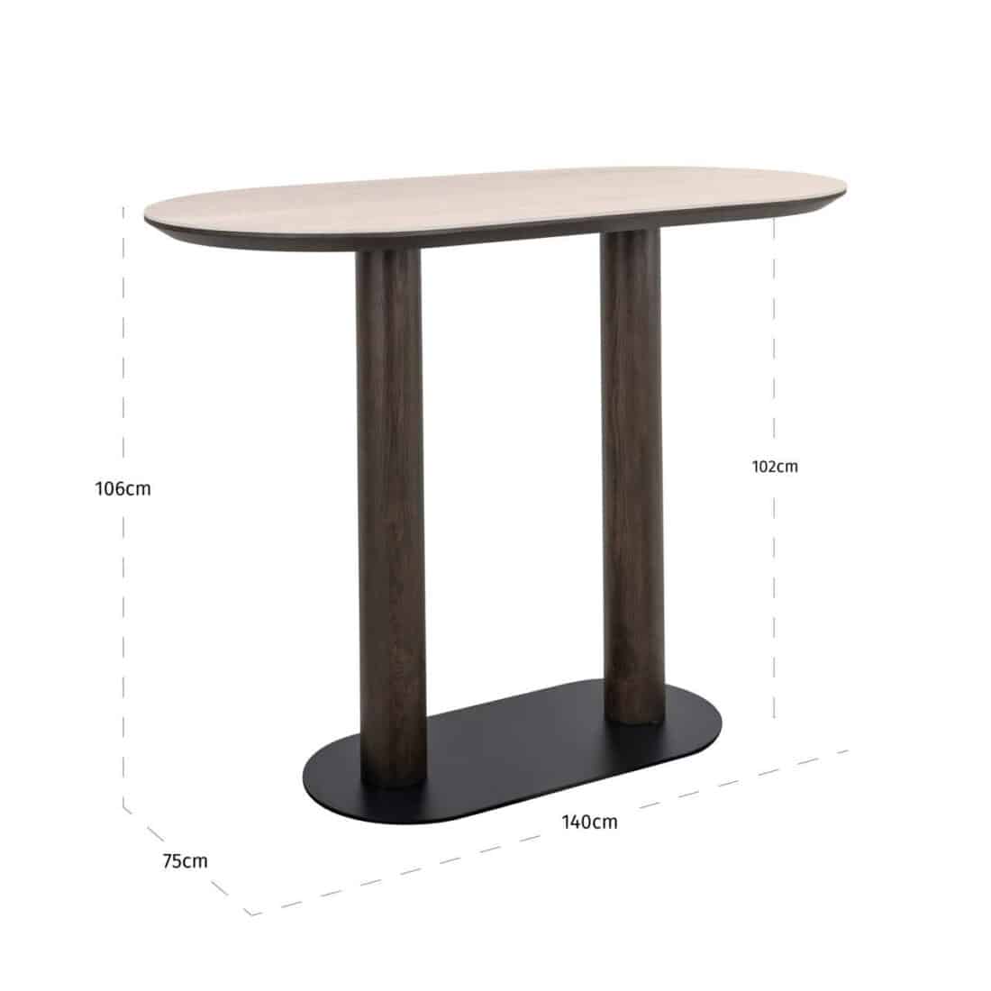 Richmond Interiors Bartafel Ritz 140 Cm Travertin