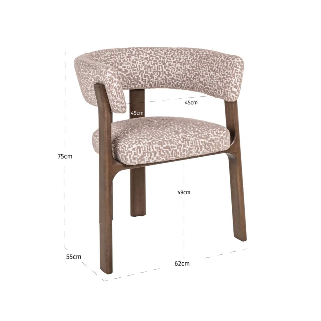 afmetingen Richmond Interiors eetkamerstoel Contigo met arm natural geo afmetingen Richmond Interiors eetkamerstoel Contigo met arm natural geo