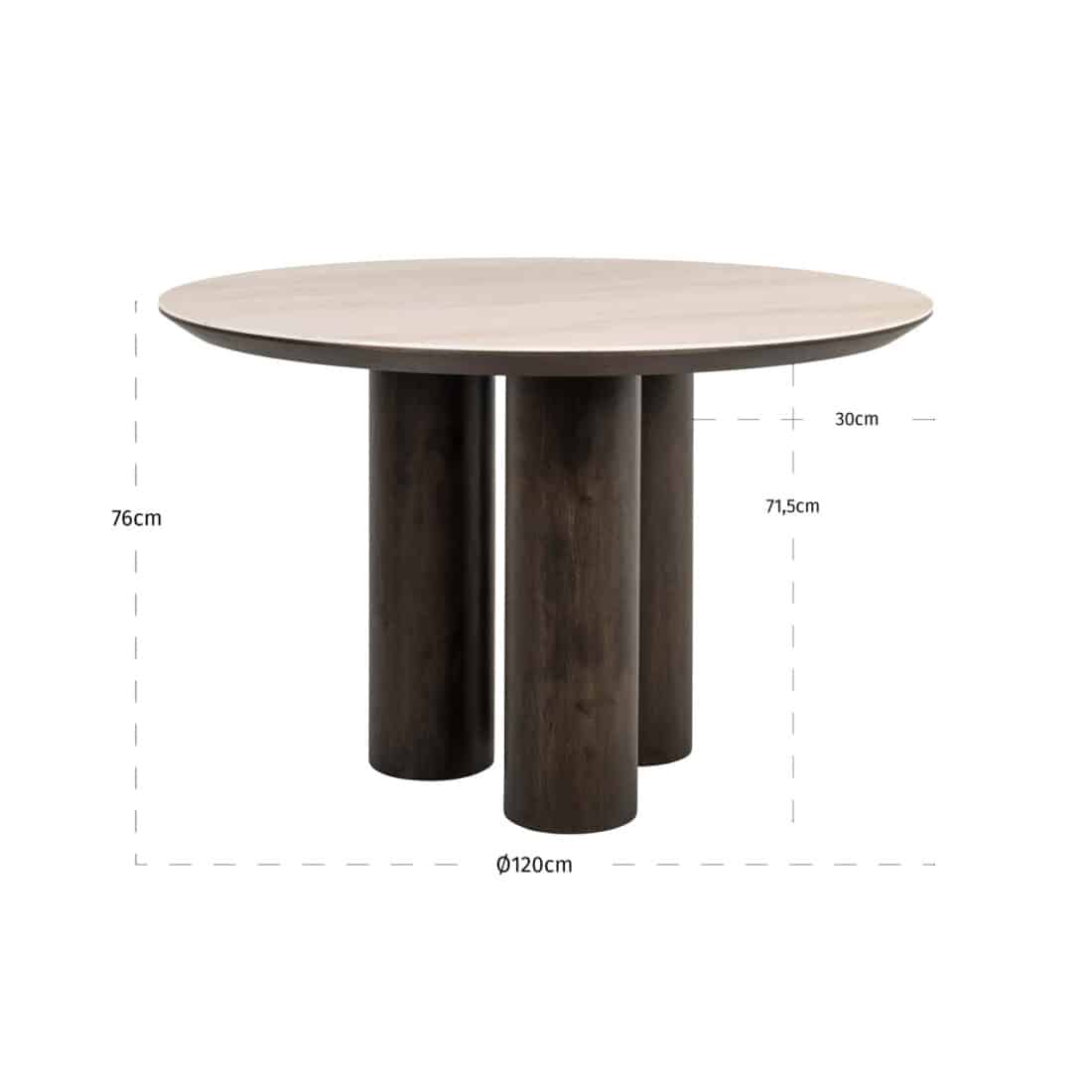 Richmond Interiors Eettafel Ritz 120 Cm Rond Travertin