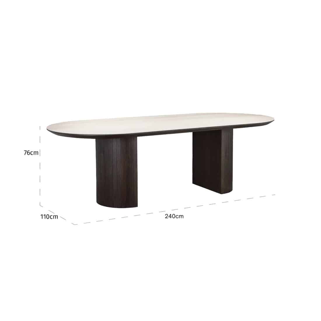 afmetingen Richmond Interiors eettafel Ritz 240 cm travertin