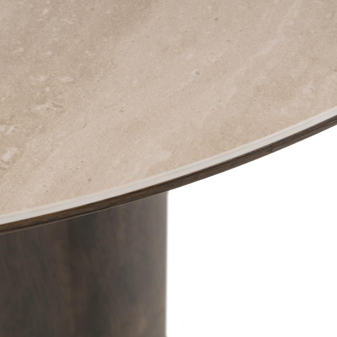 detailfoto Richmond Interiors eettafel Ritz 120 cm rond travertin