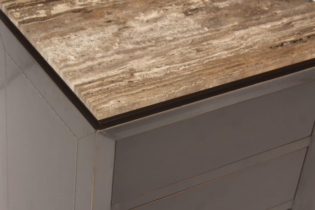 detailfoto Richmond Interiors nachtkastje Russo 55x40x65 cm travertin