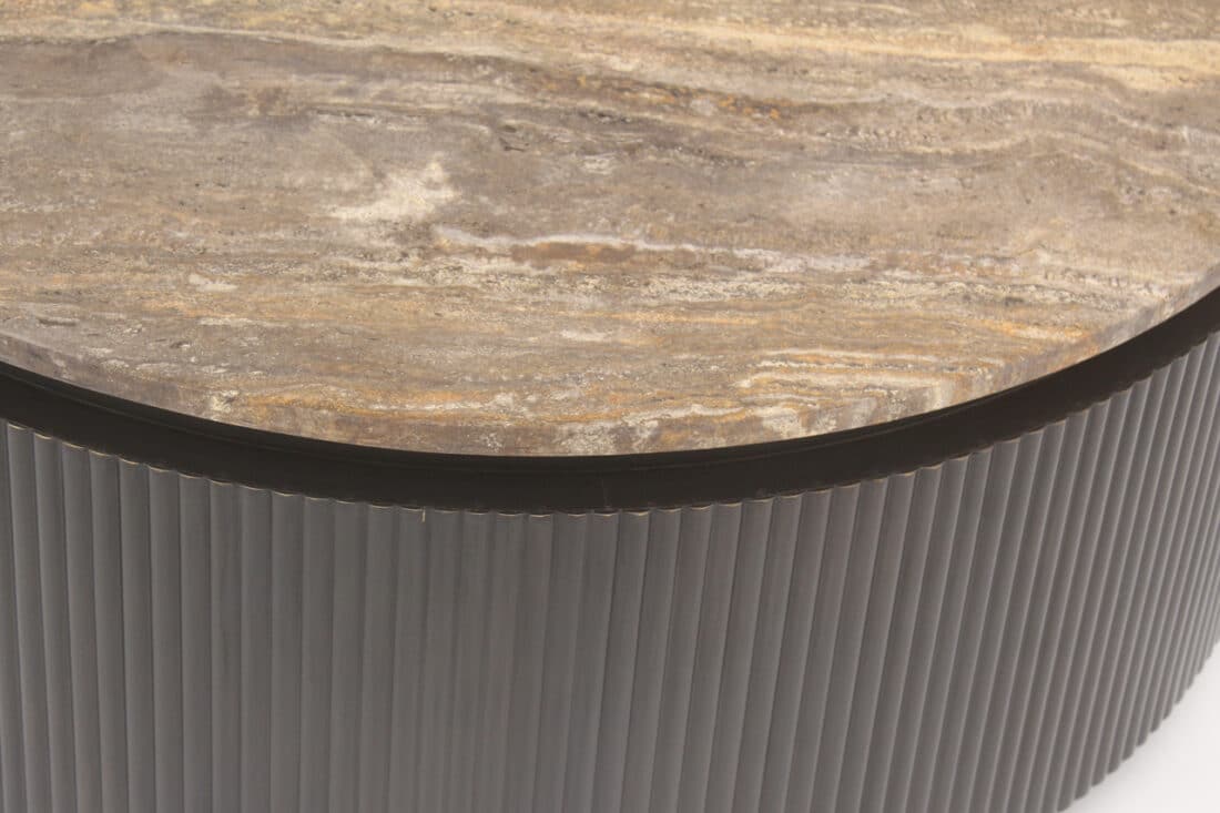 detailfoto Richmond Interiors salontafel Russo 90x90x35 cm travertin