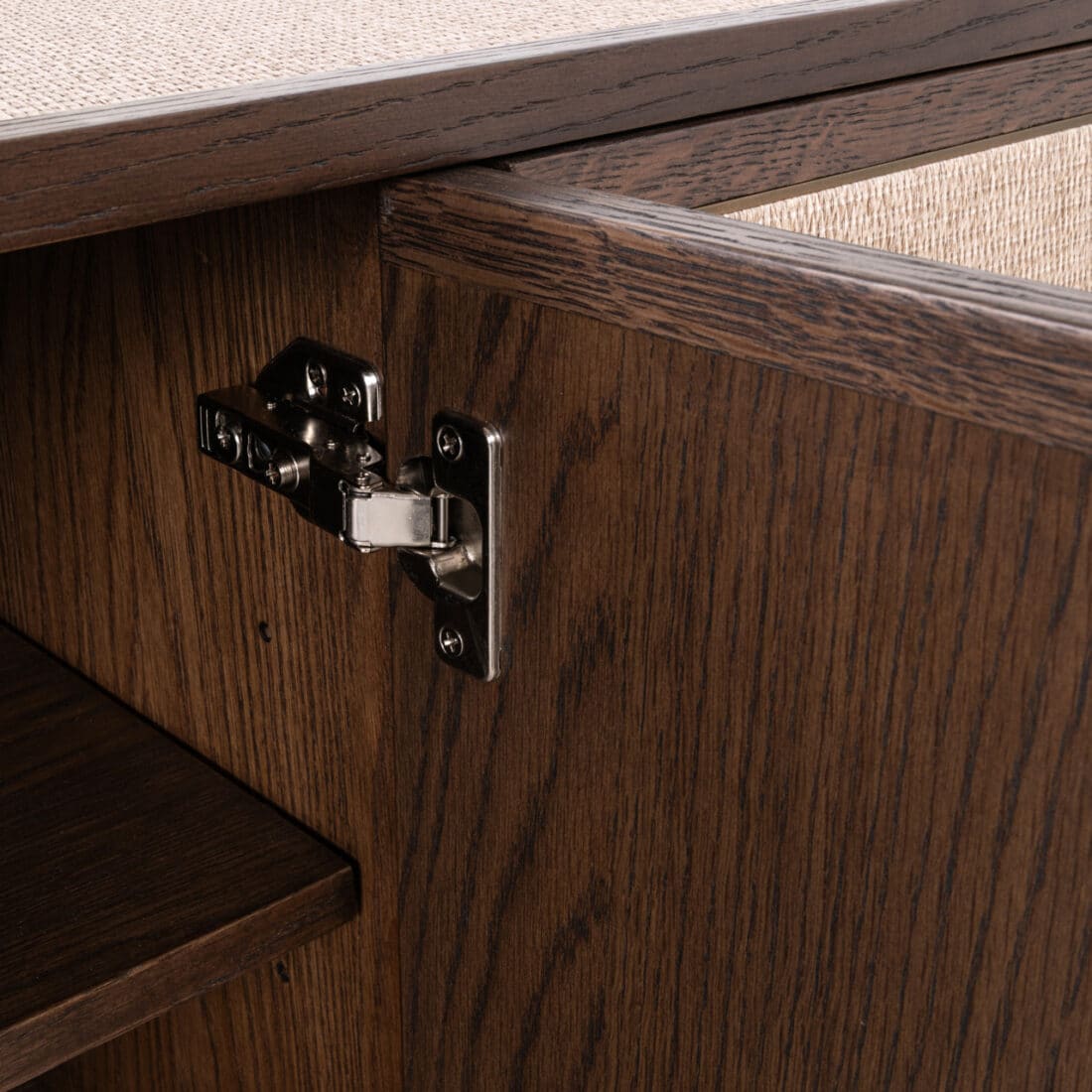 detailfoto Richmond Interiors tv meubel Willox 190x40x50 cm linnen glas