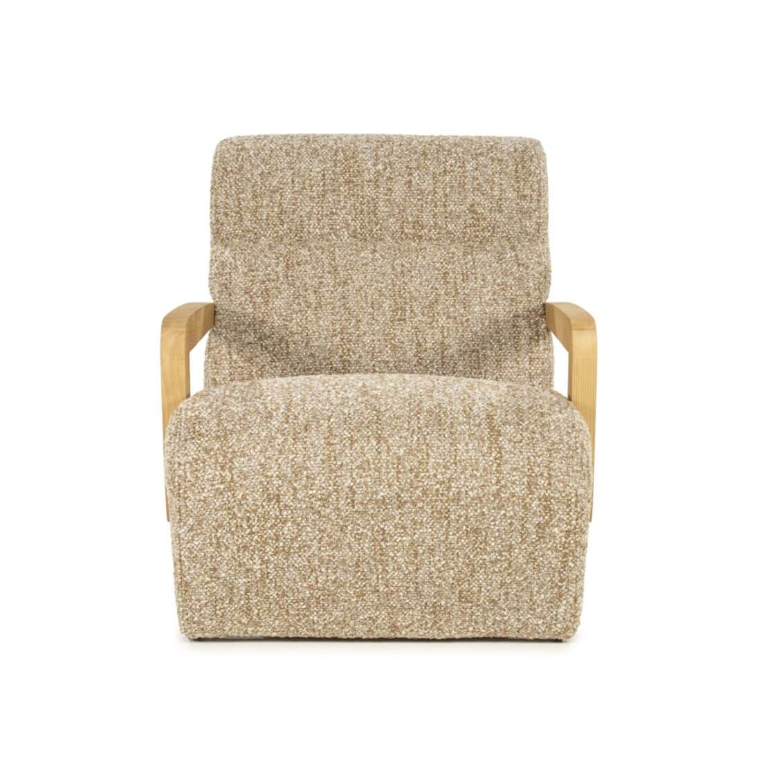 voorkant Eleonora fauteuil Olek met arm taupe bay voorkant Eleonora fauteuil Olek met arm taupe bay
