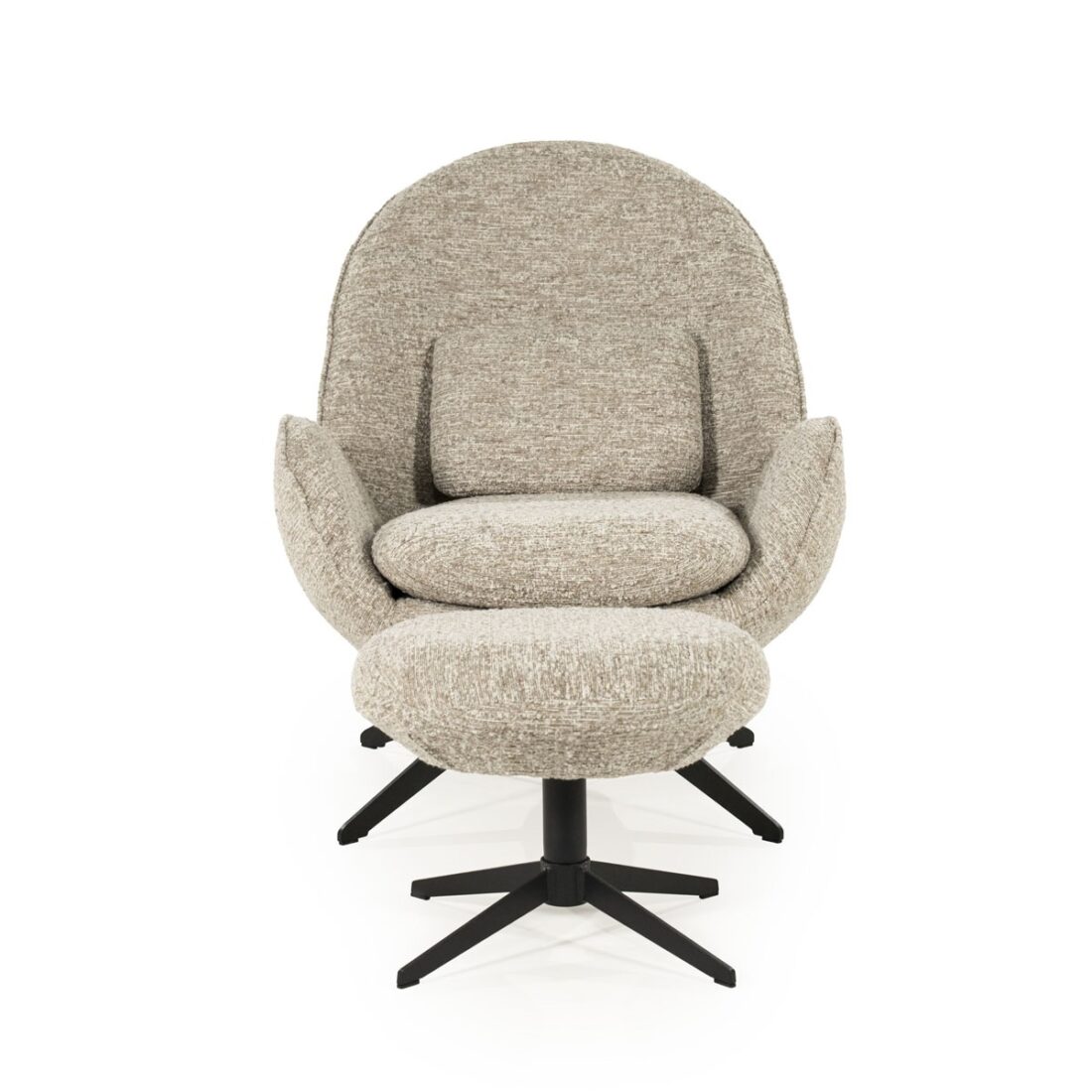 voorkant Eleonora fauteuil Ryan met arm taupe voorkant Eleonora fauteuil Ryan met arm taupe