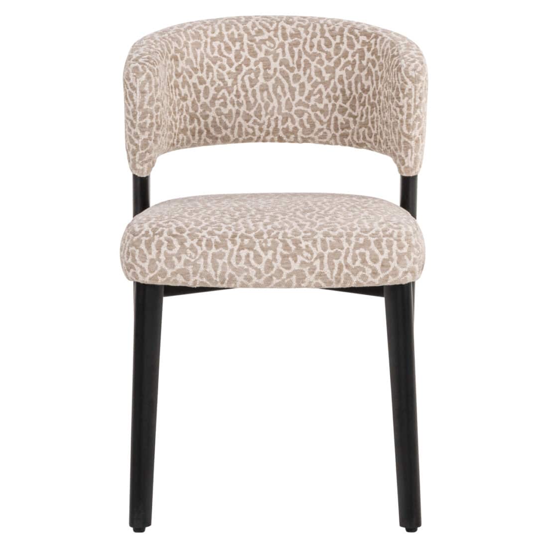 voorkant Richmond Interiors eetkamerstoel Zeno beige leopard