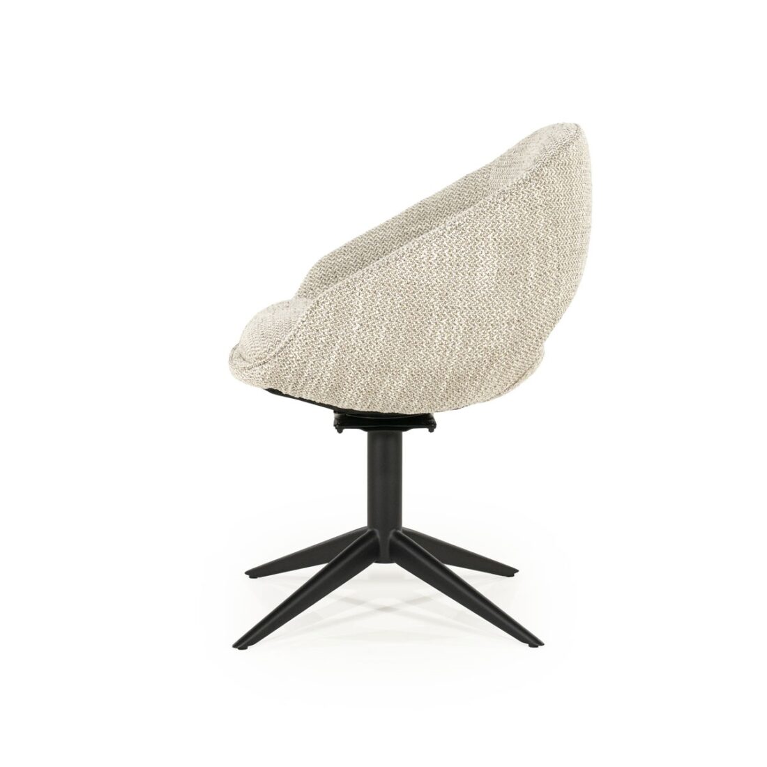 zijkant Eleonora eetkamerstoel Nol met arm taupe zijkant Eleonora eetkamerstoel Nol met arm taupe