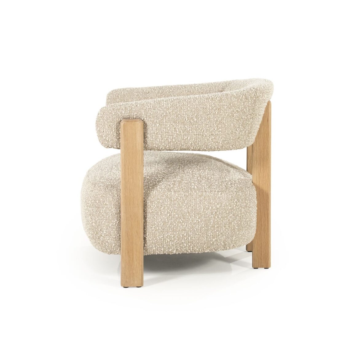 zijkant Eleonora fauteuil Lola met arm taupe zijkant Eleonora fauteuil Lola met arm taupe